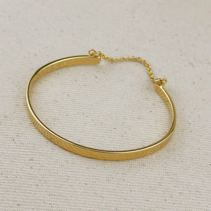 GoldFi - 18k Gold Filled Polished Bangle With Chain