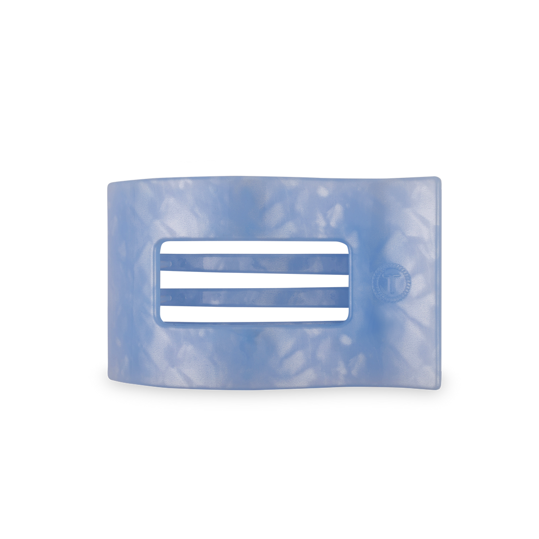 TELETIES - Flat Rectangle Hair Clip | Medium | Blue Lagoon