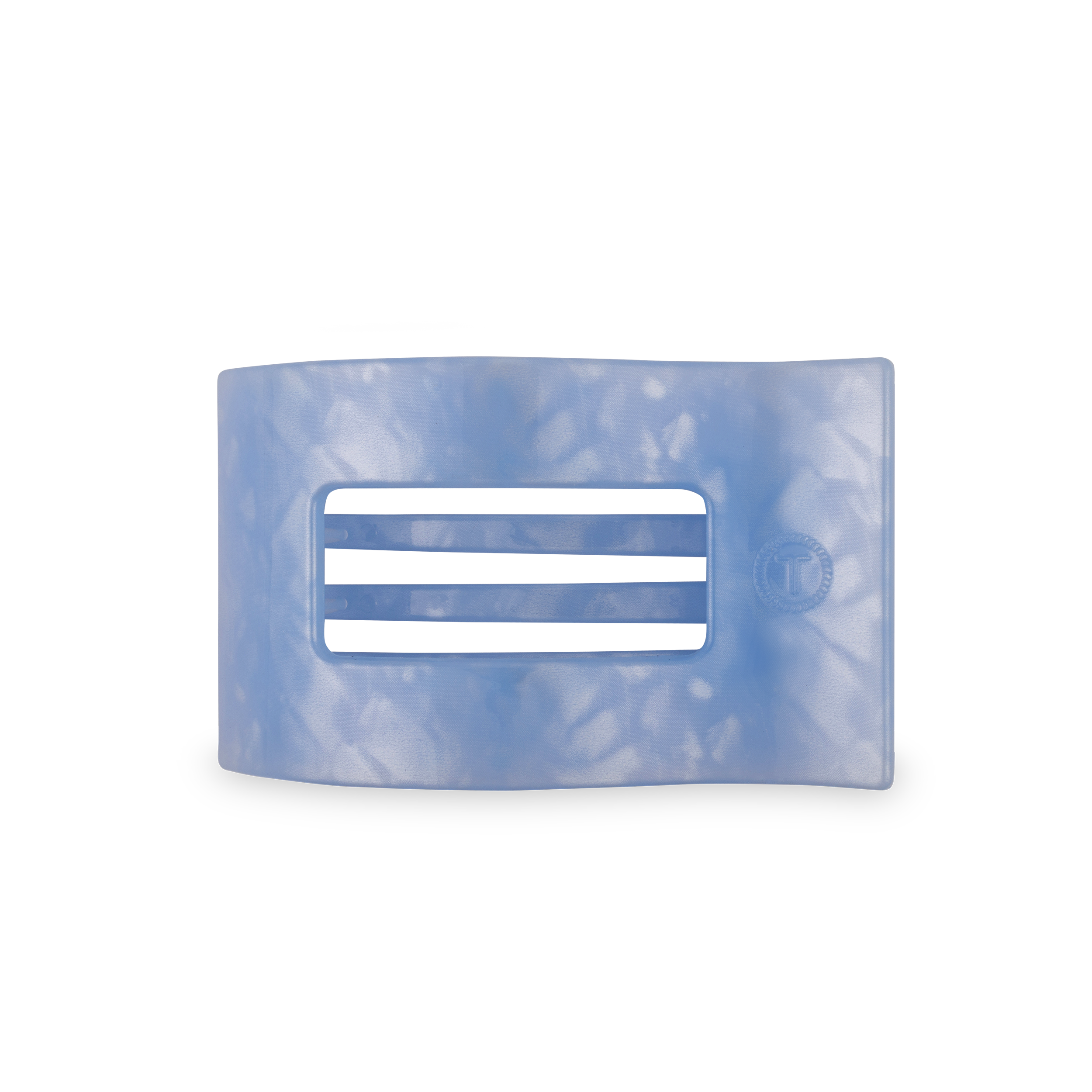 TELETIES - Flat Rectangle Hair Clip | Medium | Blue Lagoon
