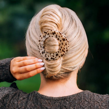 TELETIES - Blonde Tortoise | Large | Flat Circle Hair Clip