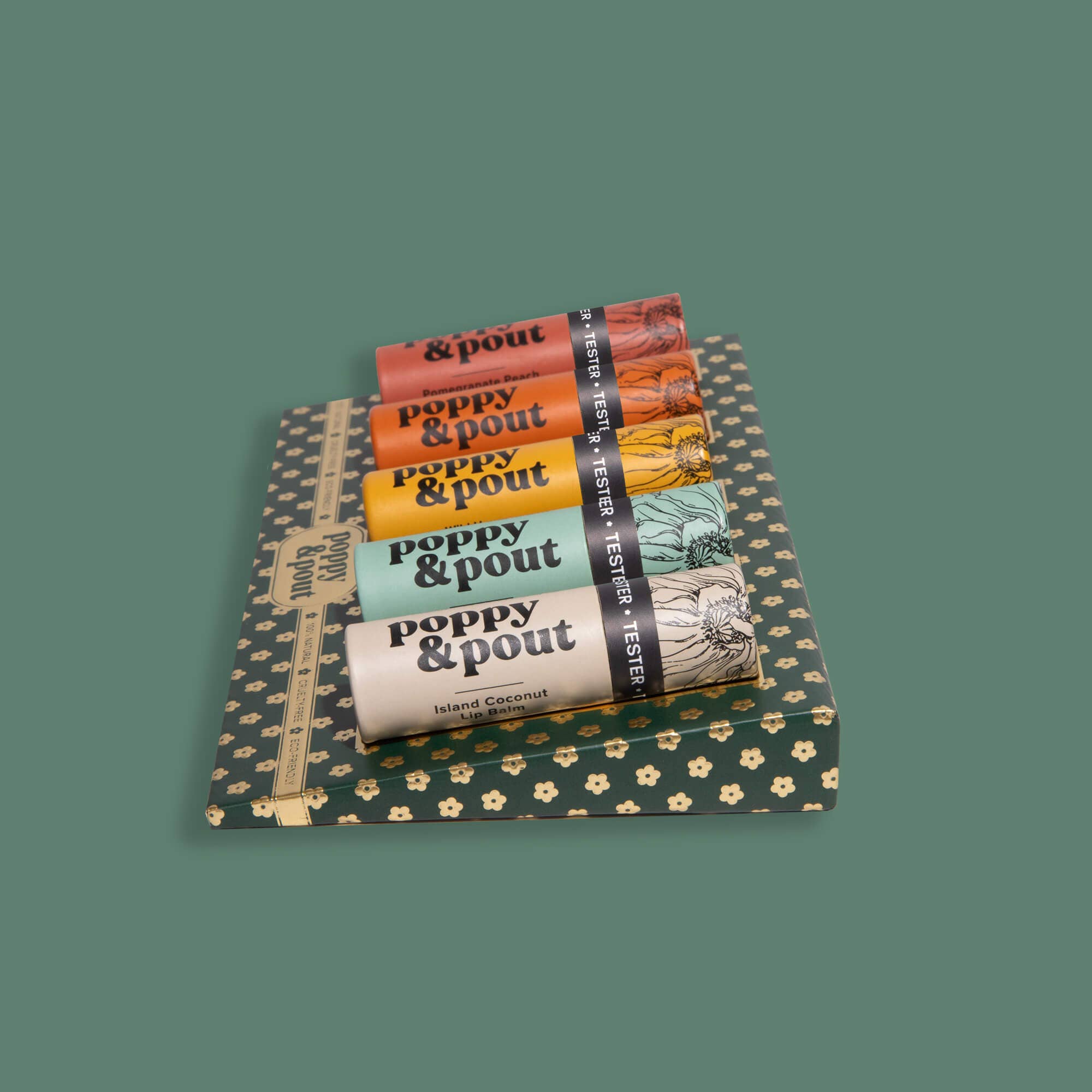 Poppy &amp; Pout - Product Display, Fits 20-Tube Tray, Tester Display, Green