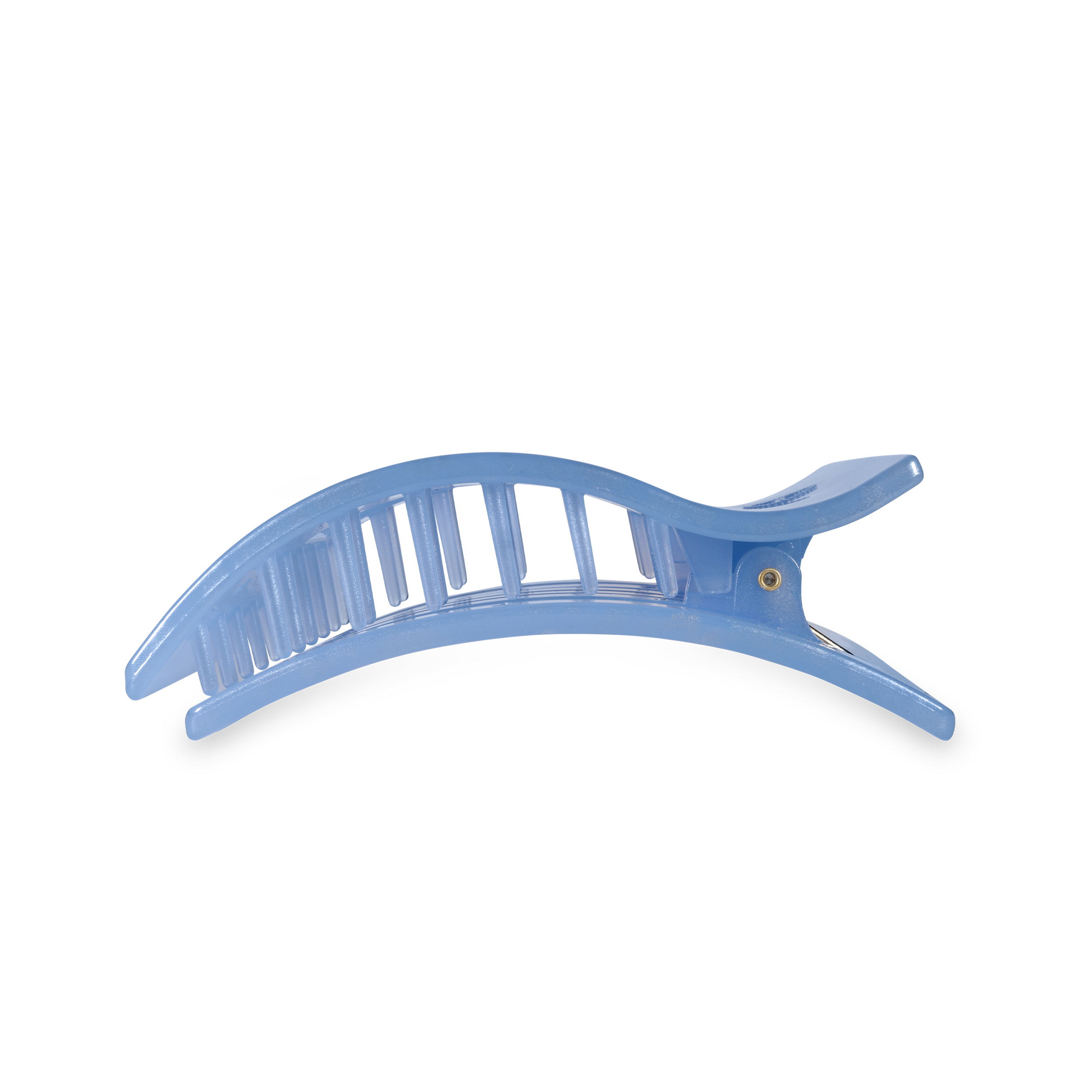 TELETIES - Flat Rectangle Hair Clip | Large | Blue Lagoon