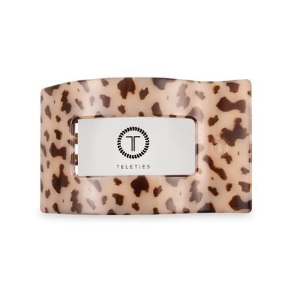 TELETIES - Flat Rectangle Hair Clip | Medium | Blonde Tortoise
