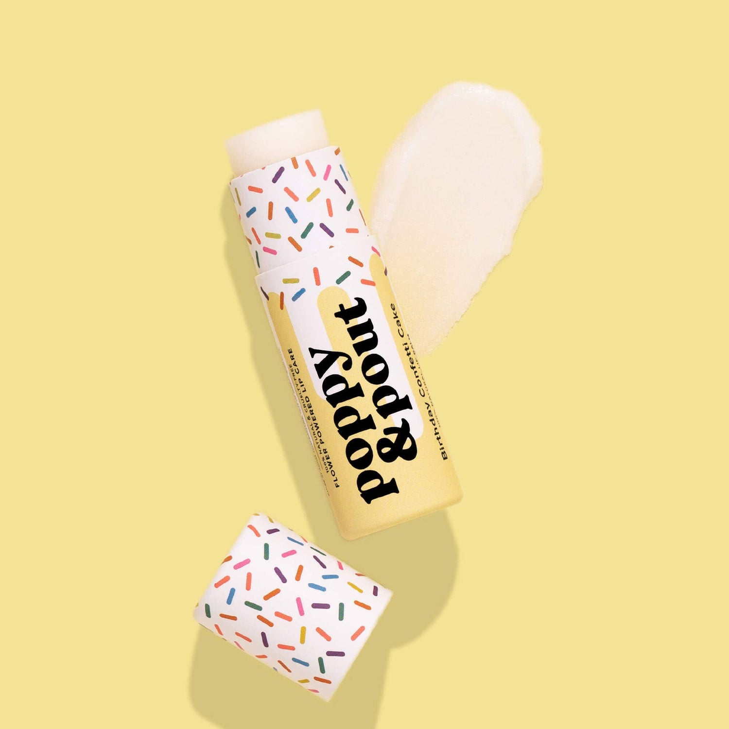 Poppy &amp; Pout - Lip Balm, Birthday Confetti Cake, Yellow