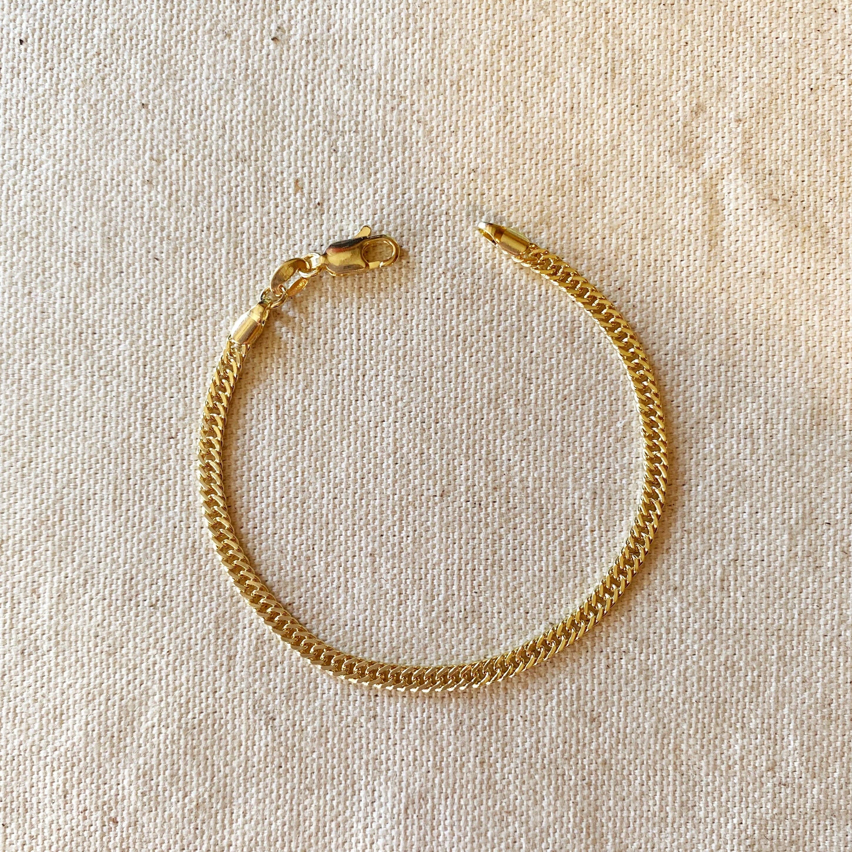 GoldFi - 18k Gold Filled Double Curb Chain Bracelet Cuban
