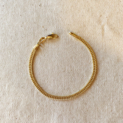 GoldFi - 18k Gold Filled Double Curb Chain Bracelet Cuban