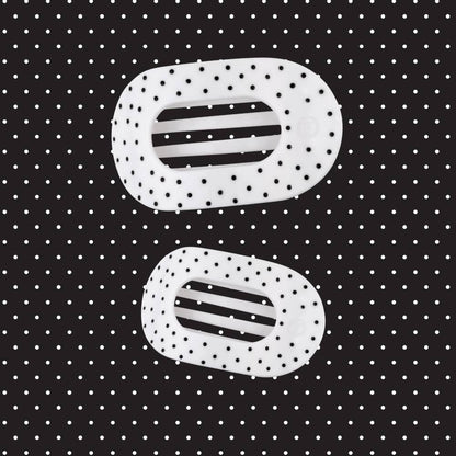 TELETIES - White Polka Dot Party Large Flat Round Hair Clip