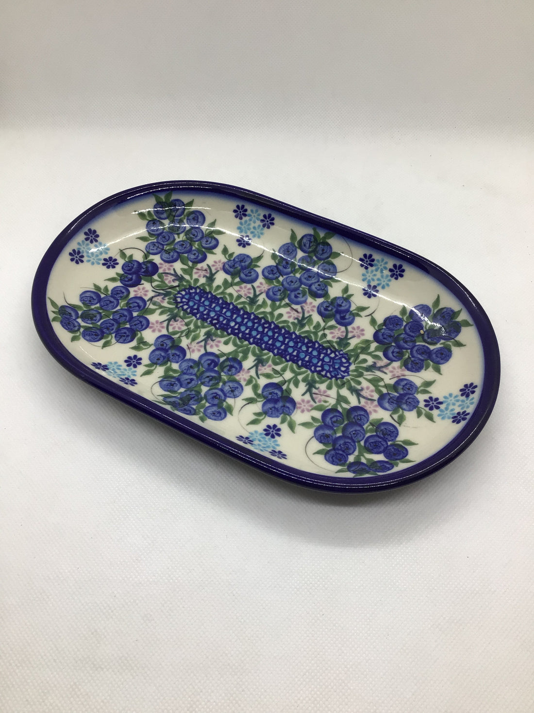 KALICH Blueberry Bundles Small Oval Platter