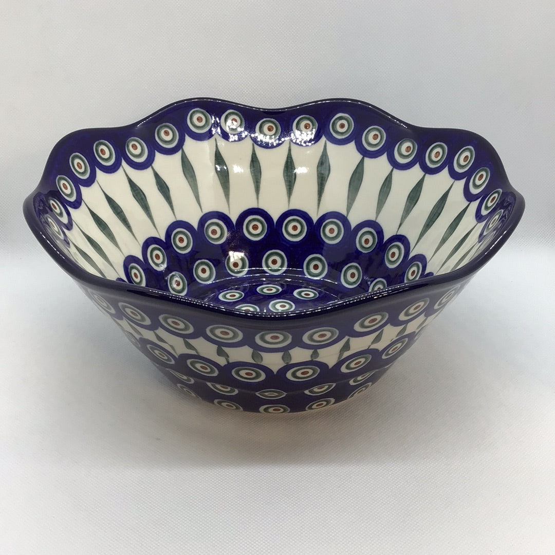 Traditional Peacock Wavy Edge Bowl 10&quot;