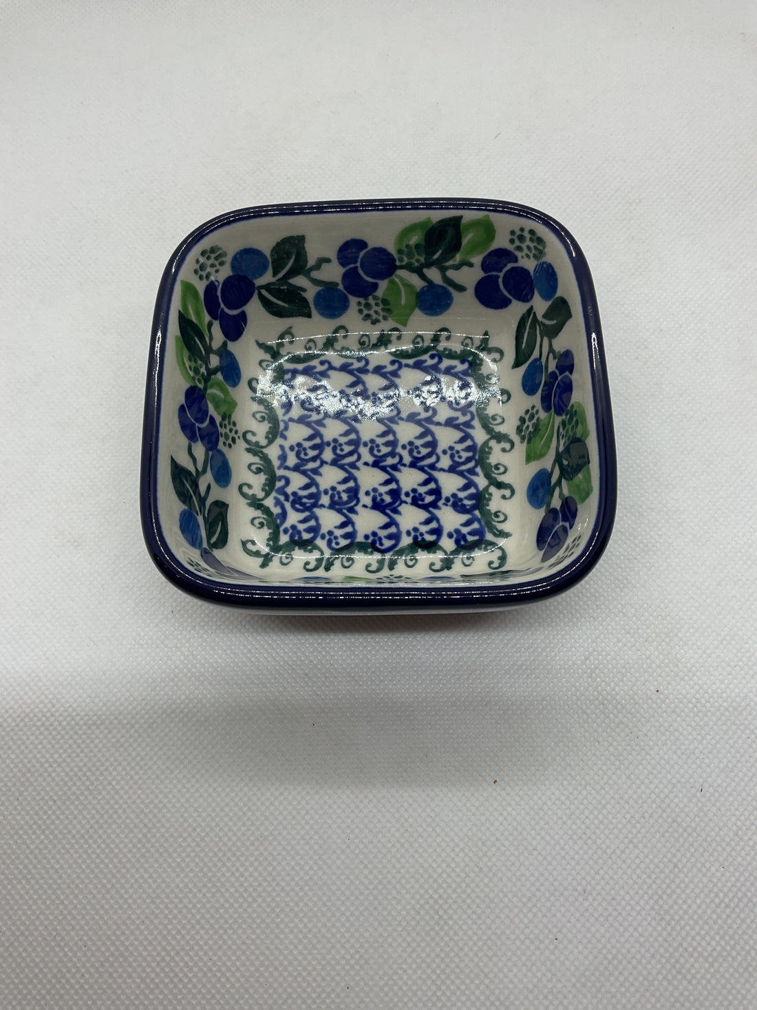 Blue Berries Square Ramekin 4&quot;