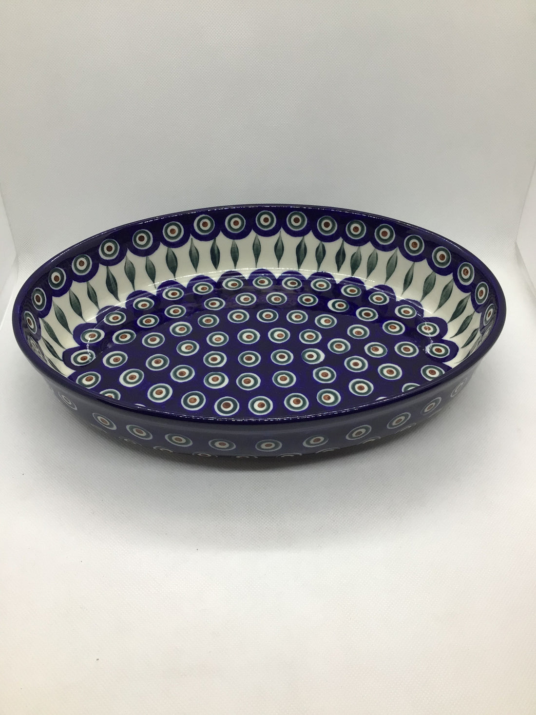 Traditional Peacock Oval Baker 12&quot;