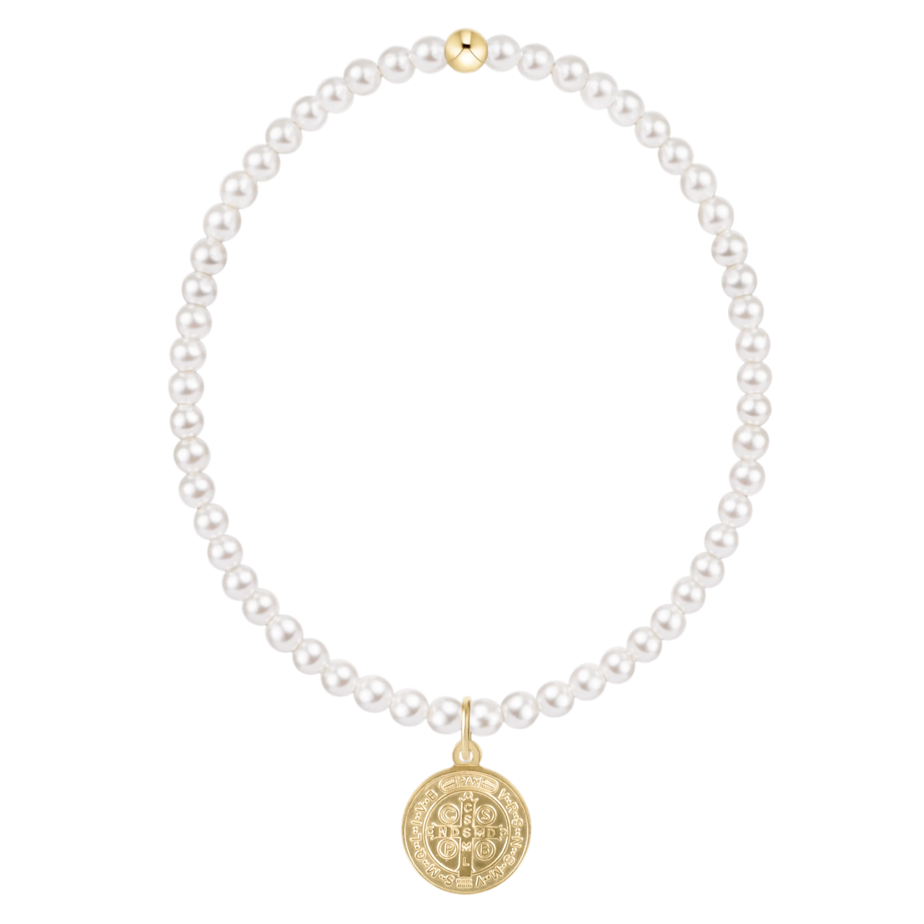Pearl Blessing Gold Disc Charm