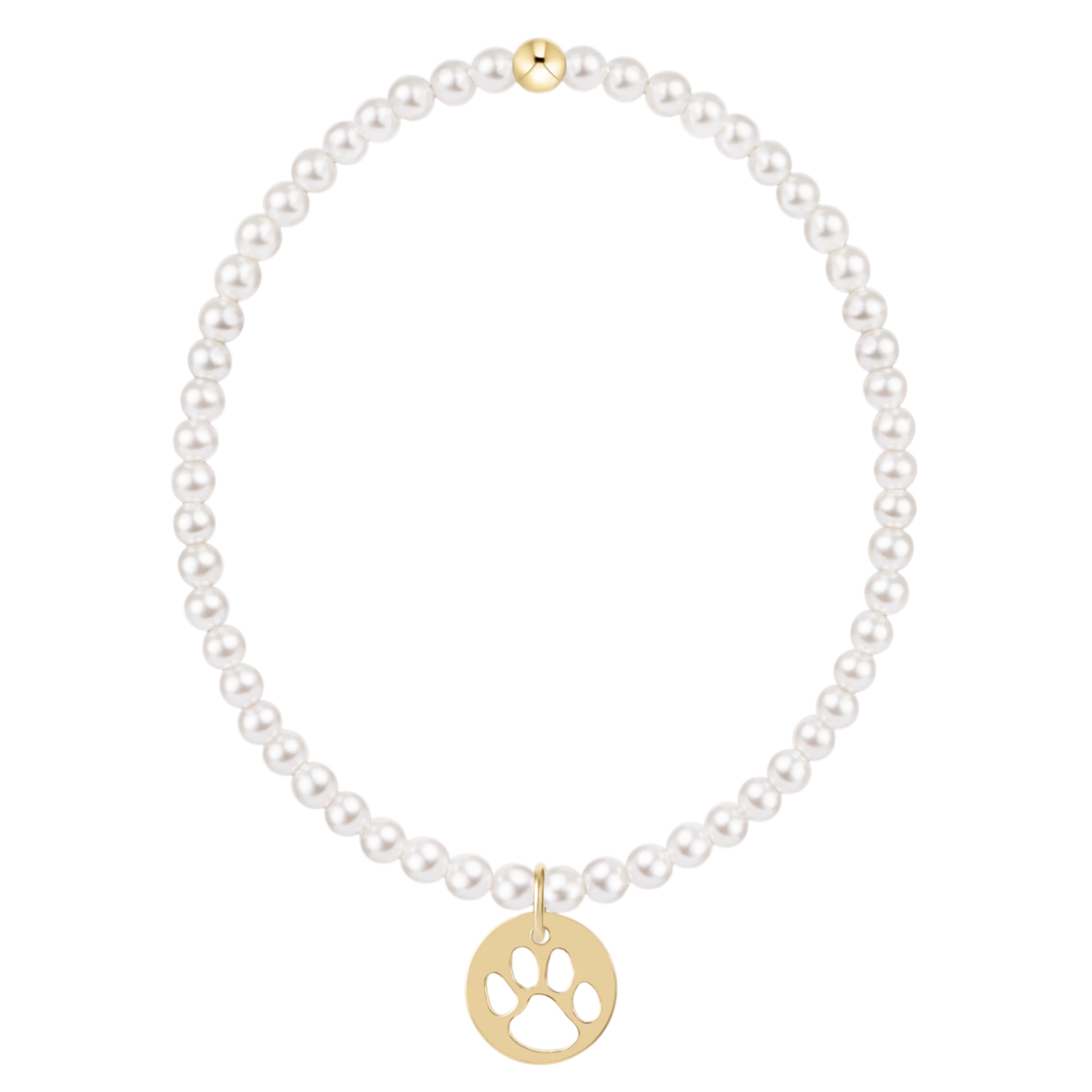 Pearl Paw Print Disc Charm