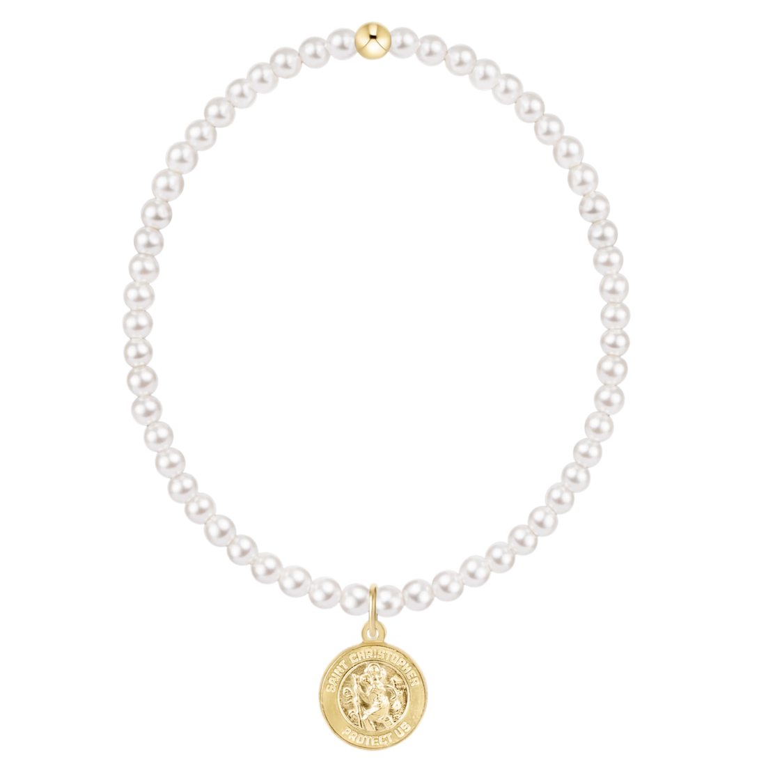 Pearl Protection Gold Disc Charm