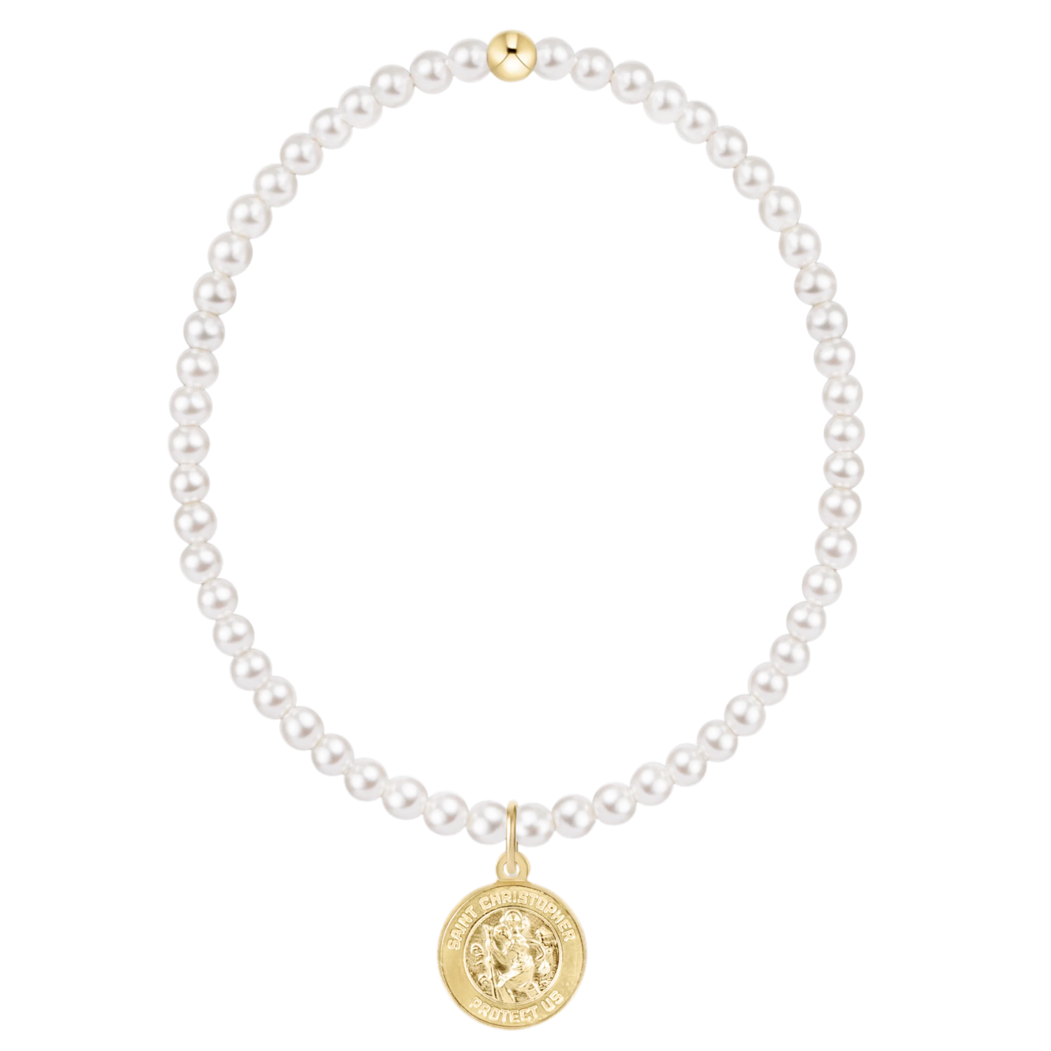 Pearl Protection Gold Disc Charm