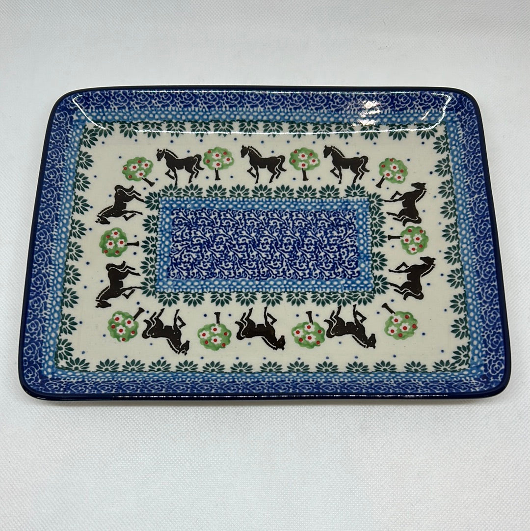 Brown Horse Rectangular Platter 9.5"