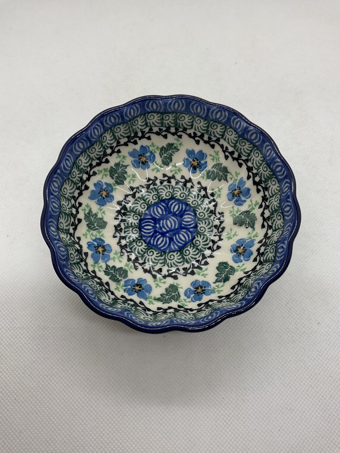 Morning Glory Scalloped Bowl 4.5"