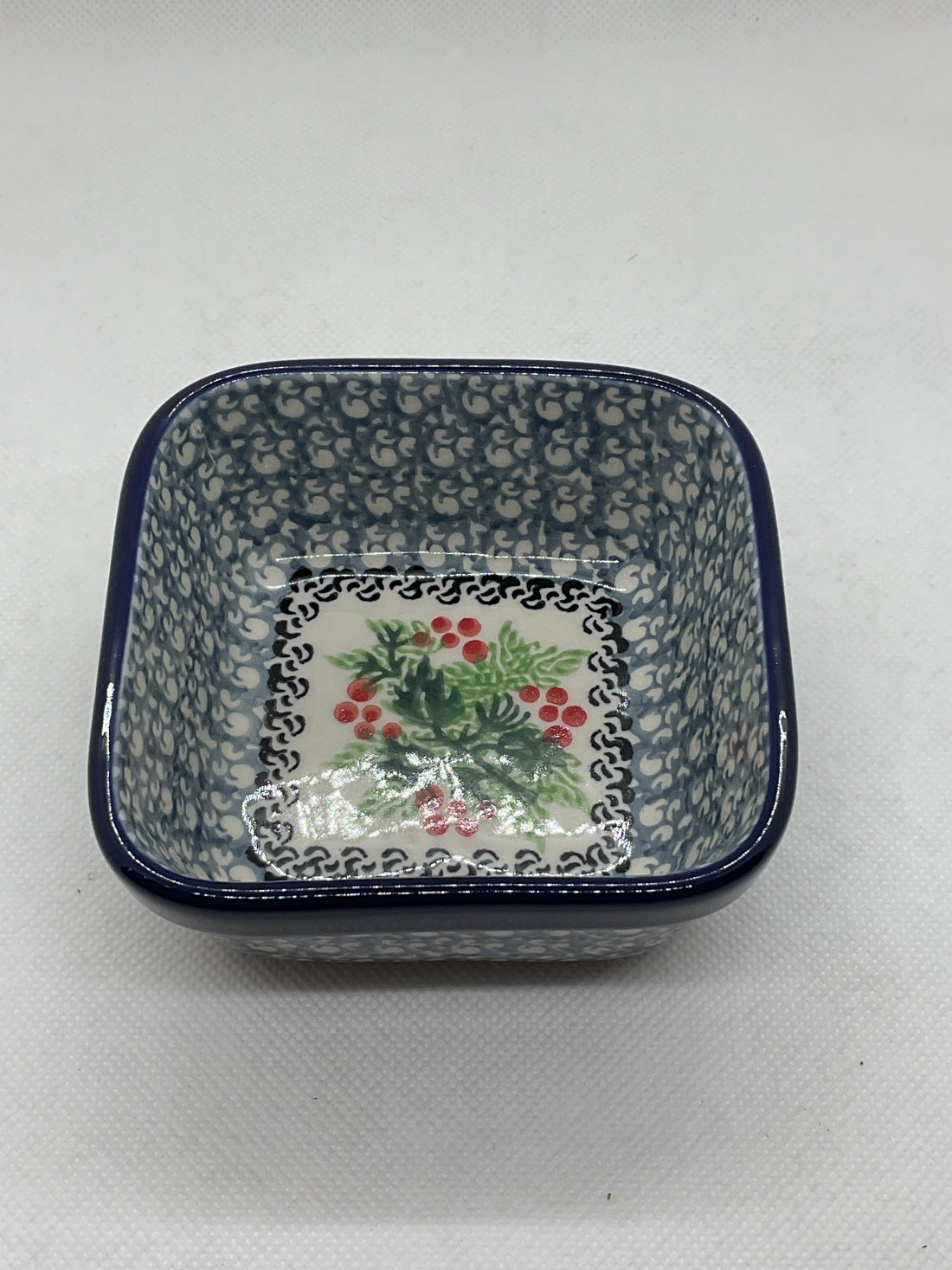 Holly Berry Square Ramekin 4&quot;
