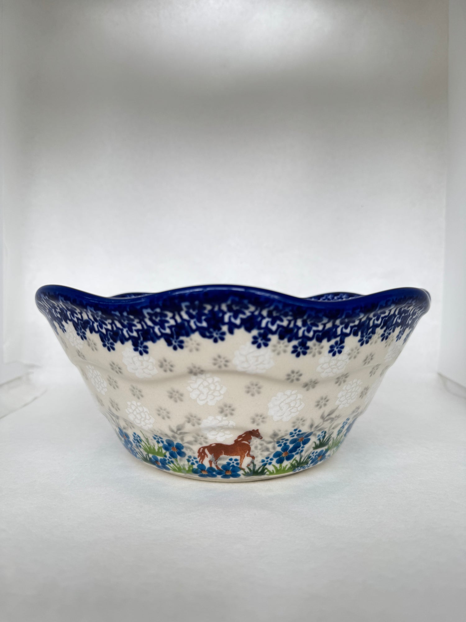 KALICH Bluegrass Beauties Wavy Edge Bowl 12"