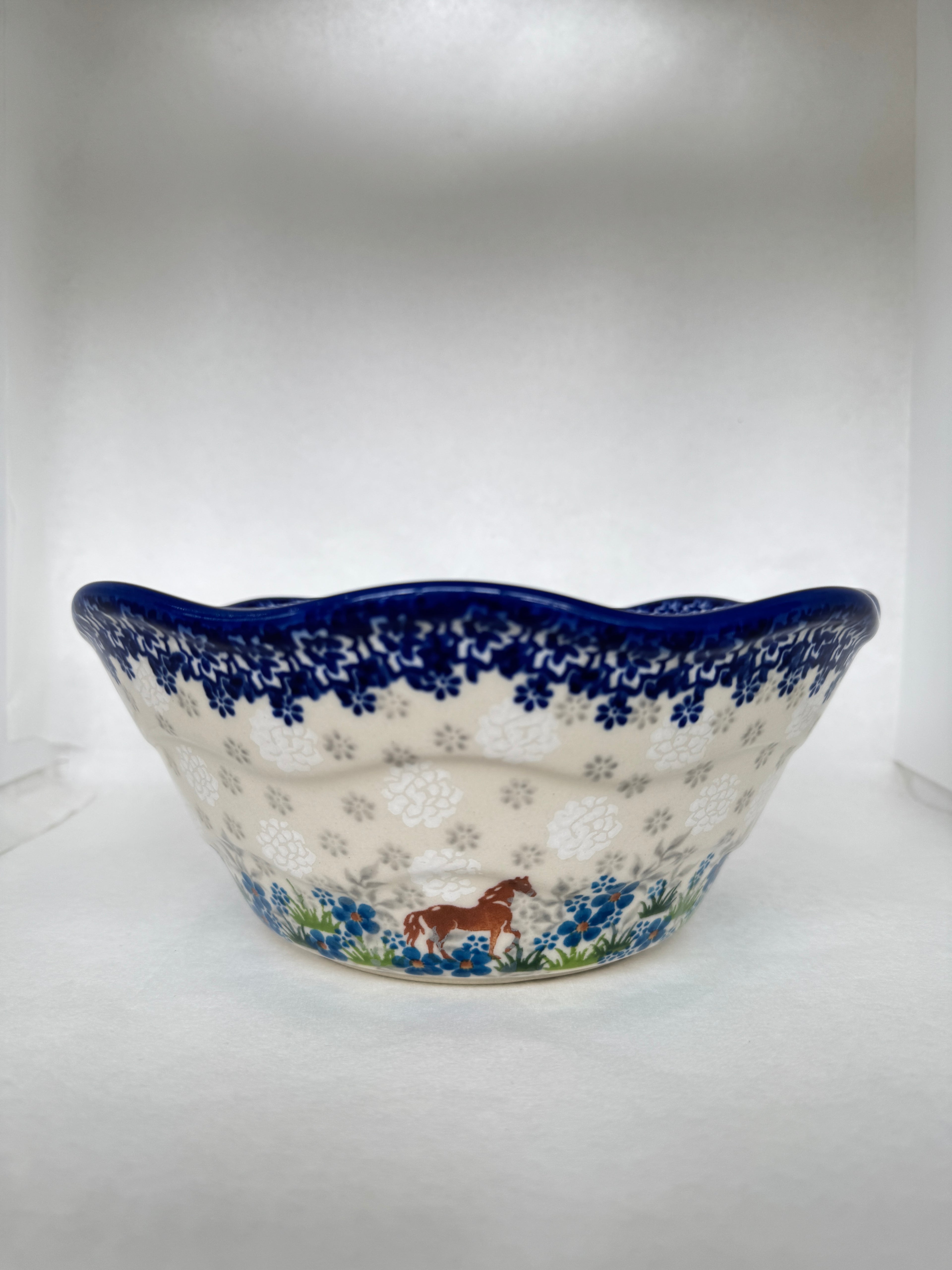 KALICH Bluegrass Beauties Wavy Edge Bowl 12"