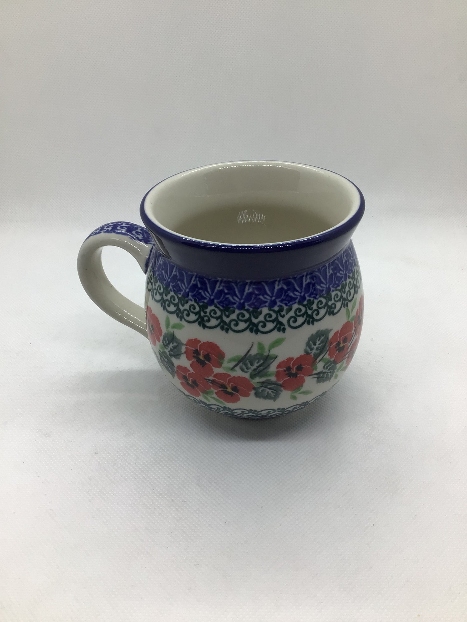 Red Pansy Bubble Mug 12 oz