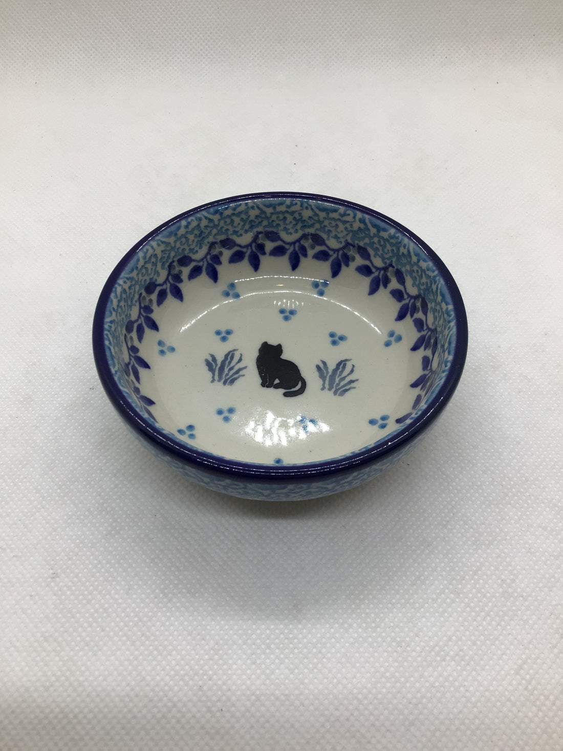Midnight Kitty Tiny Round Bowl 3.5&quot;