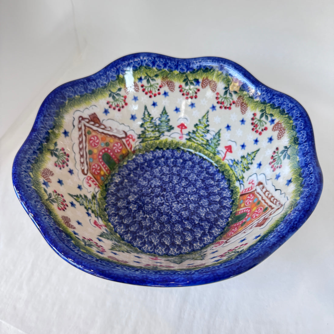KALICH Gingerbread House Wavy Bowl 9.5"