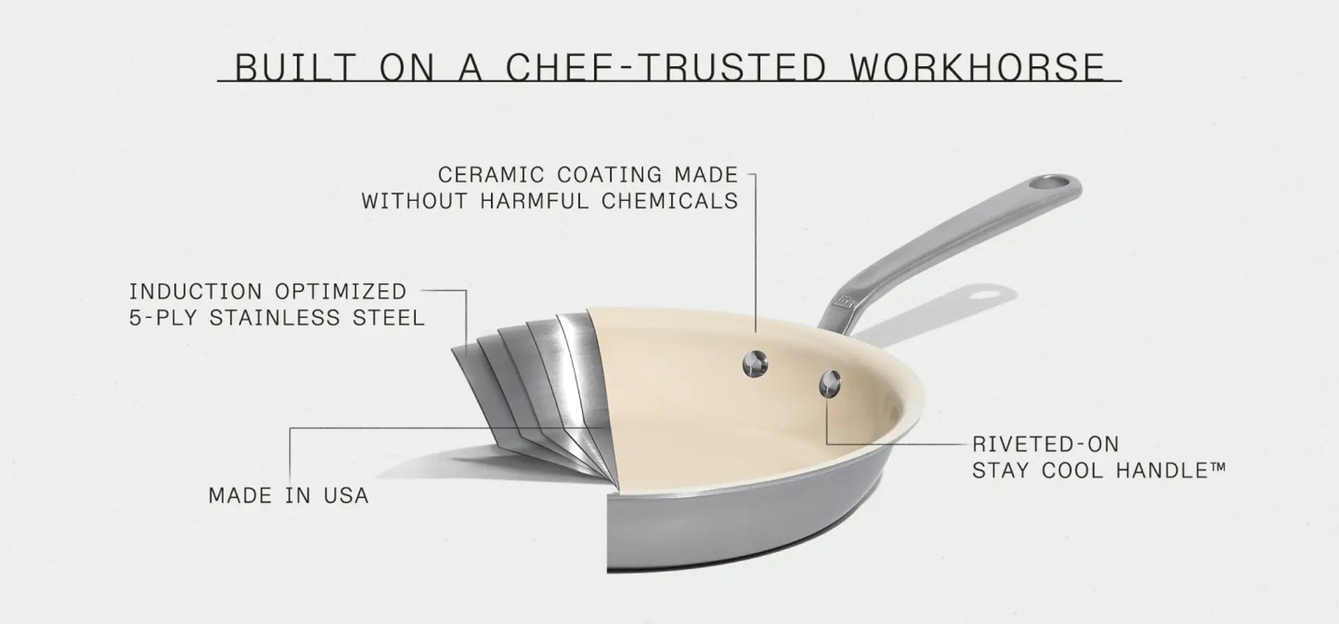 CeramiClad 8&quot; Frying Pan-Sand