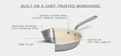 CeramiClad 8&quot; Frying Pan-Sand