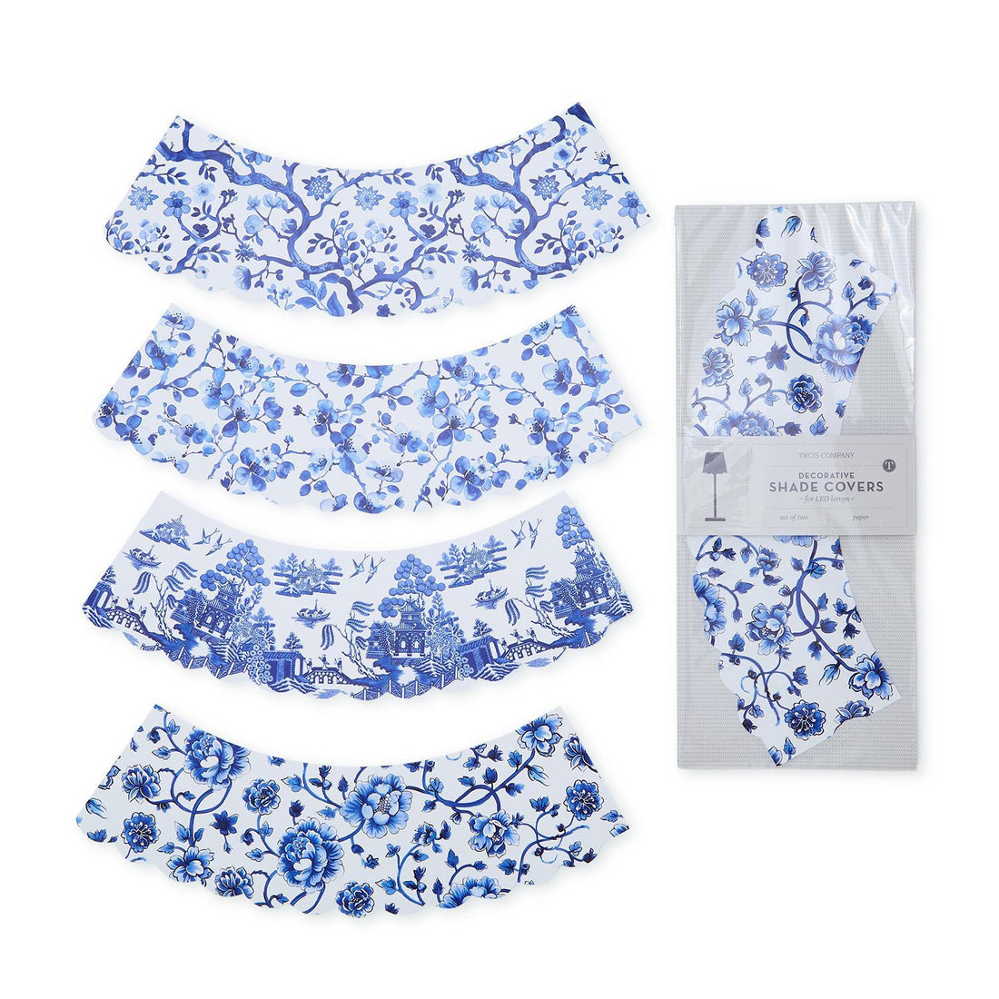 Chinoiserie Paper Shade Cover Set/2