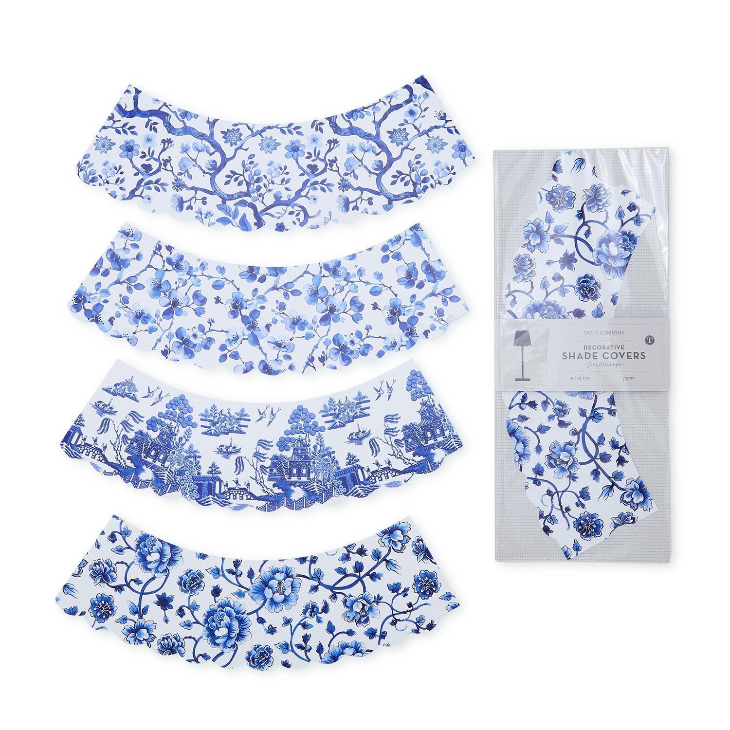 Chinoiserie Paper Shade Cover Set/2