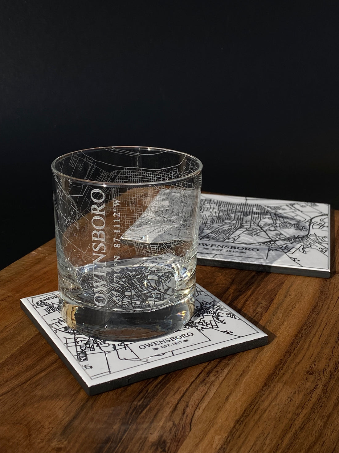 Owensboro Map Rocks Glass