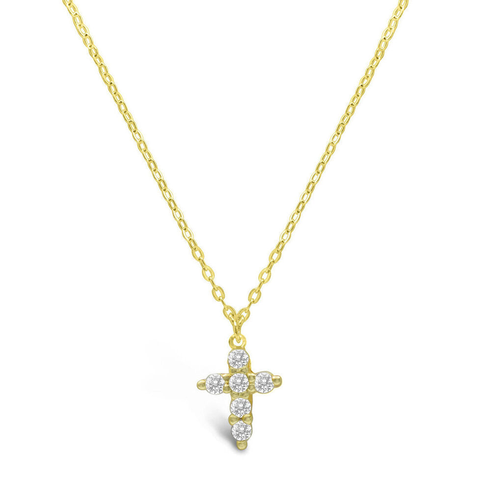 Stia Girl - Forever Faith Prong Cross Necklace