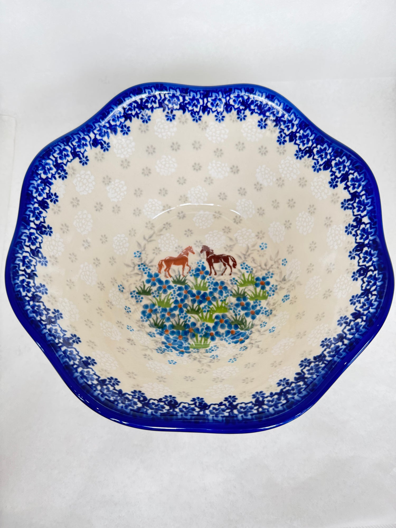 KALICH Bluegrass Beauties Wavy Edge Bowl 12"