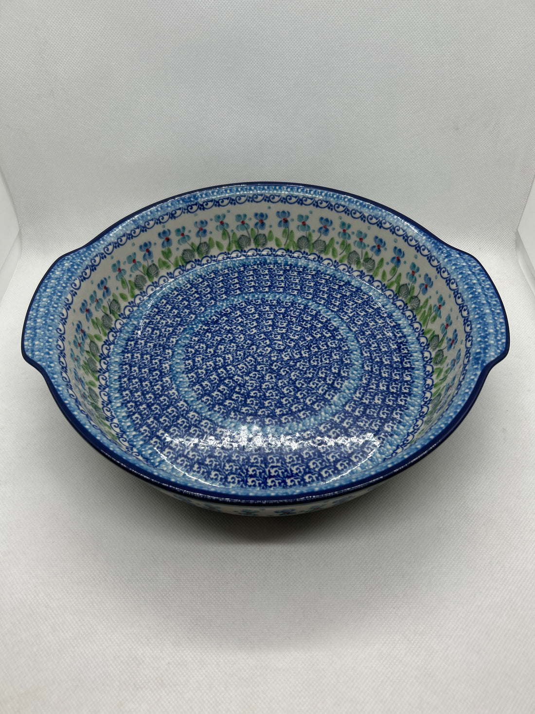 Dutch Iris Large Round Baker w/Handles