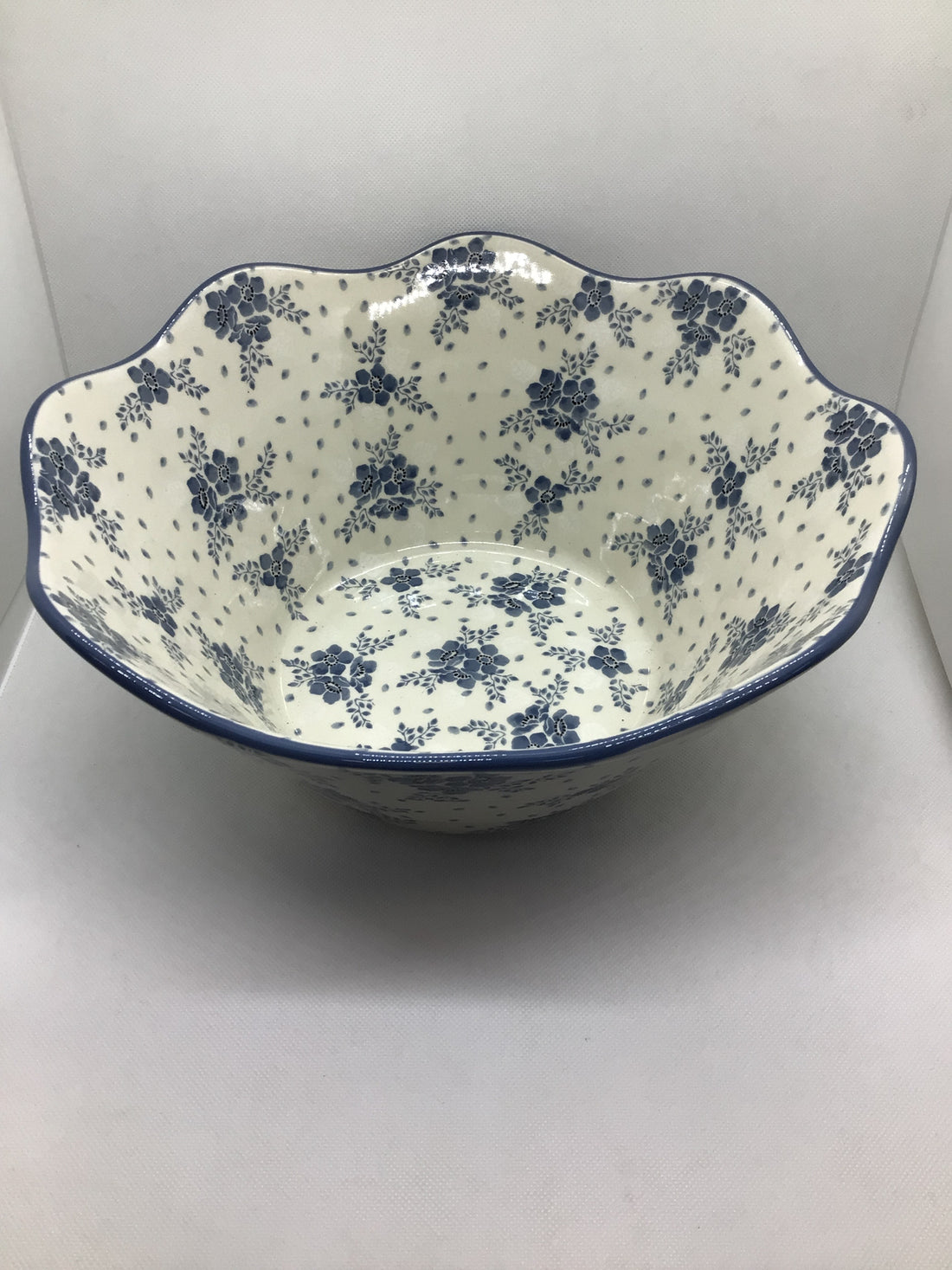 Blue Velvet Wavy Edge Bowl 12&quot;