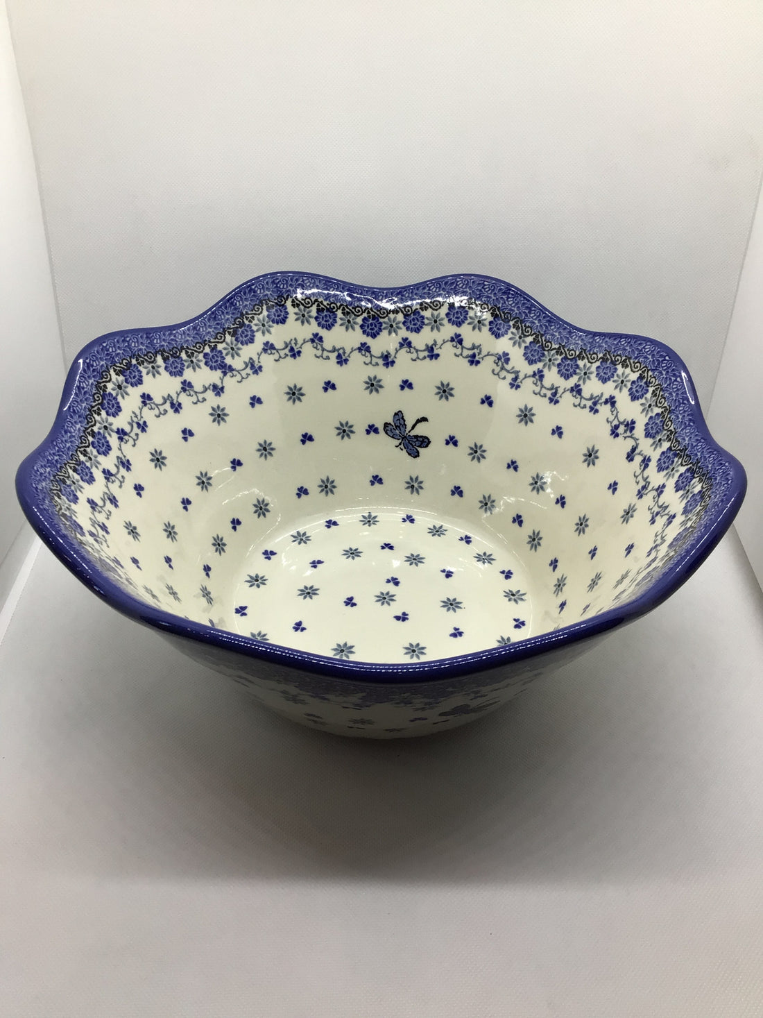 Dragonfly Wavy Edge Bowl 12&quot;