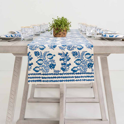 Pom Bells Wedgewood Table Runner