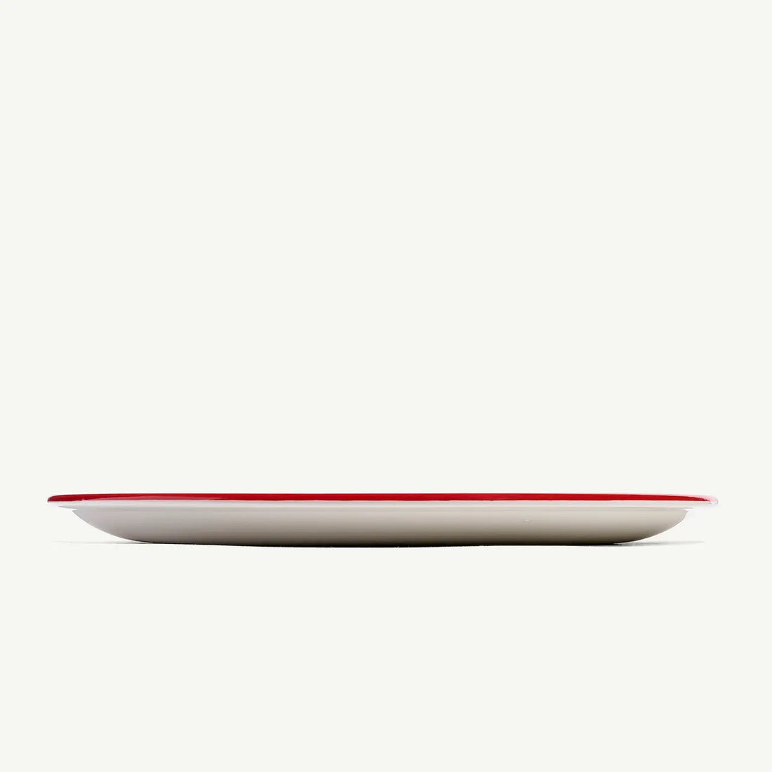 Dinner Plate Set of 4-Red Rim