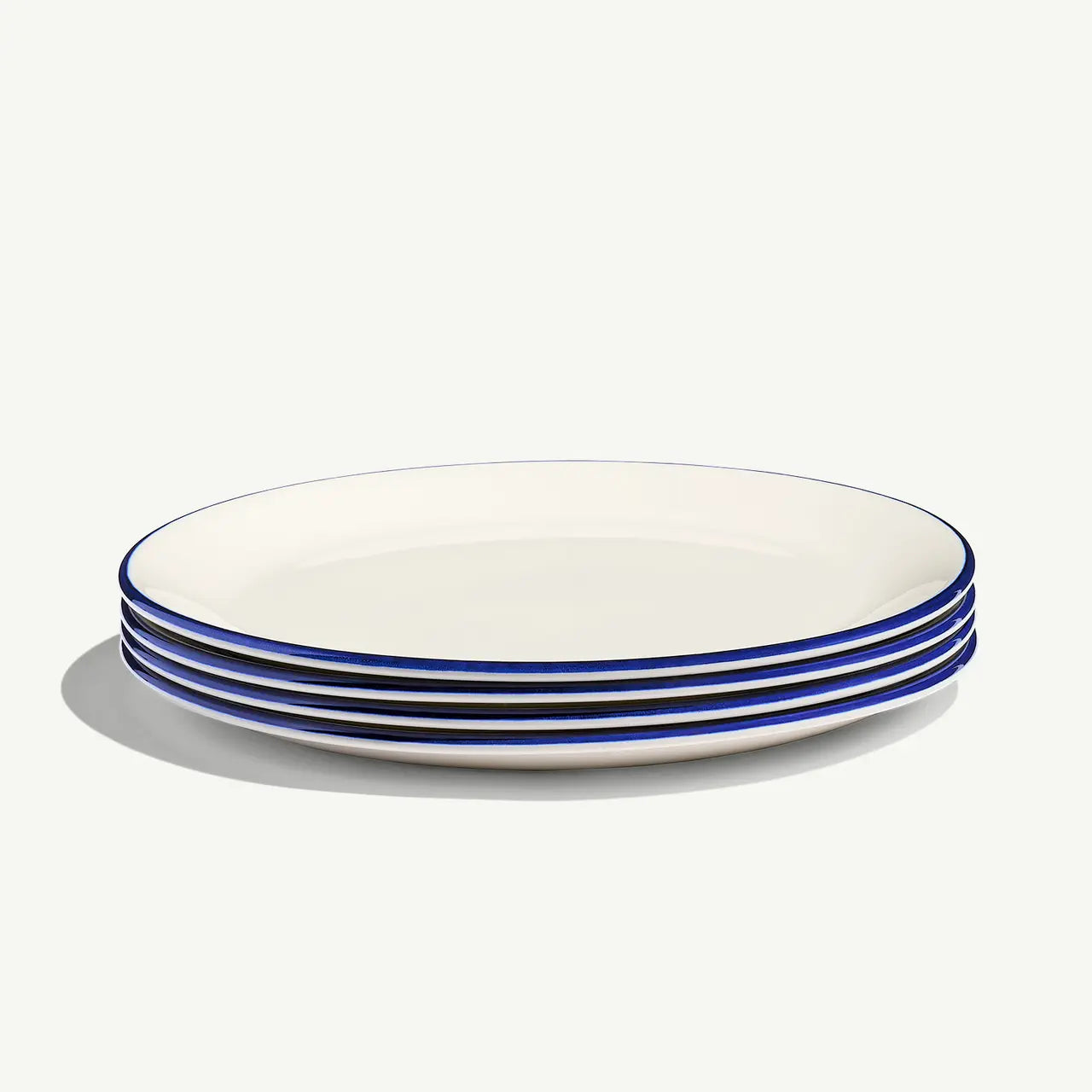 Dinner Plate Set of 4-Navy Rim