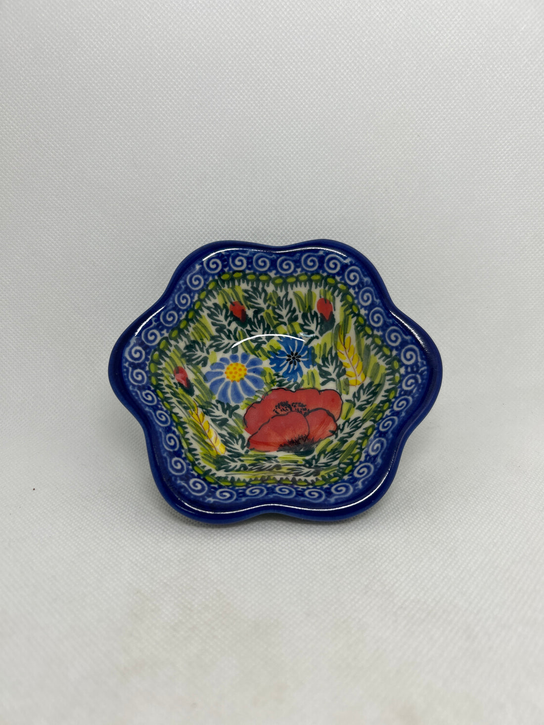 KALICH Red Poppy Flower Bowl 5&quot;