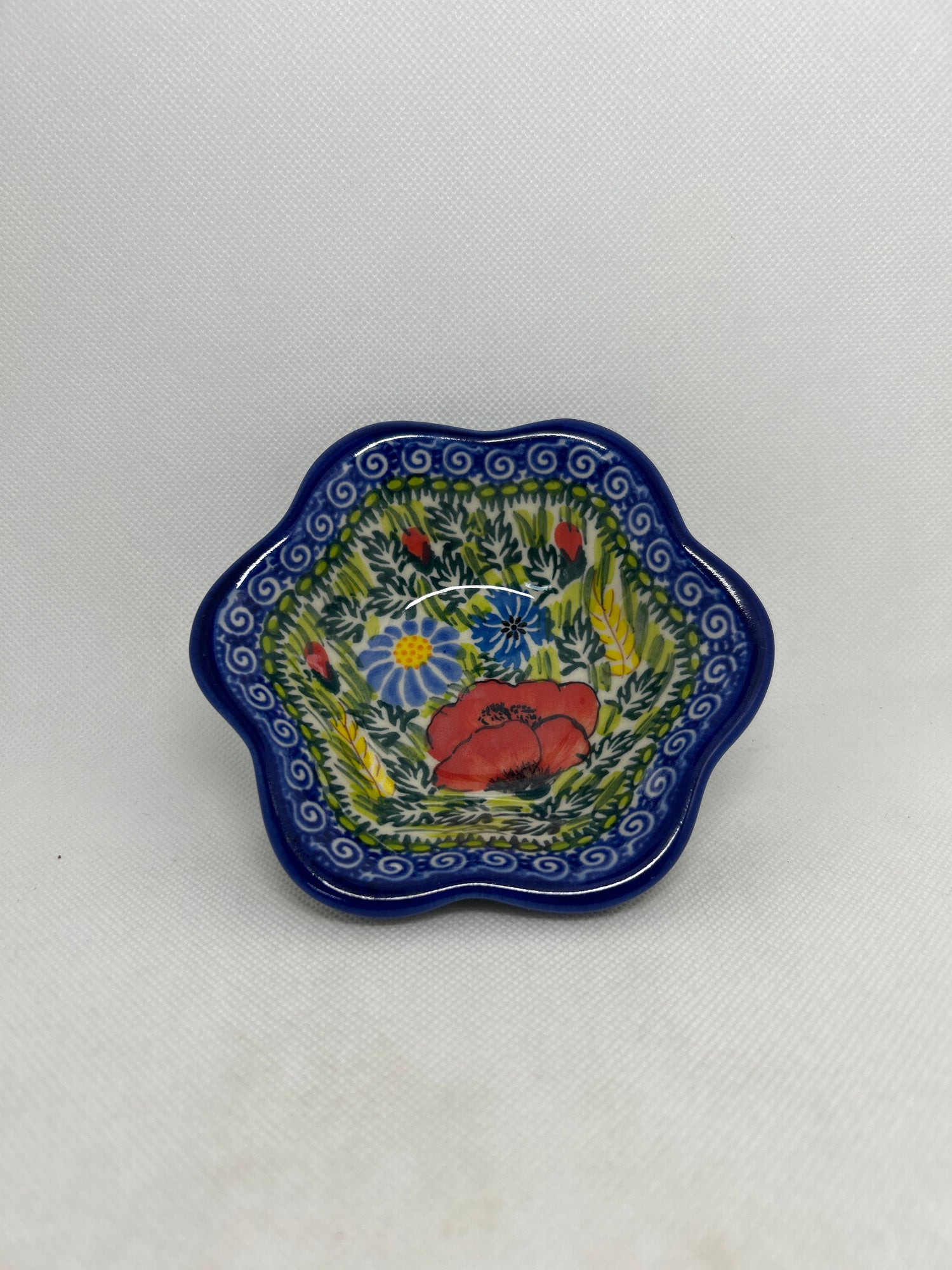 KALICH Red Poppy Flower Bowl 5&quot;