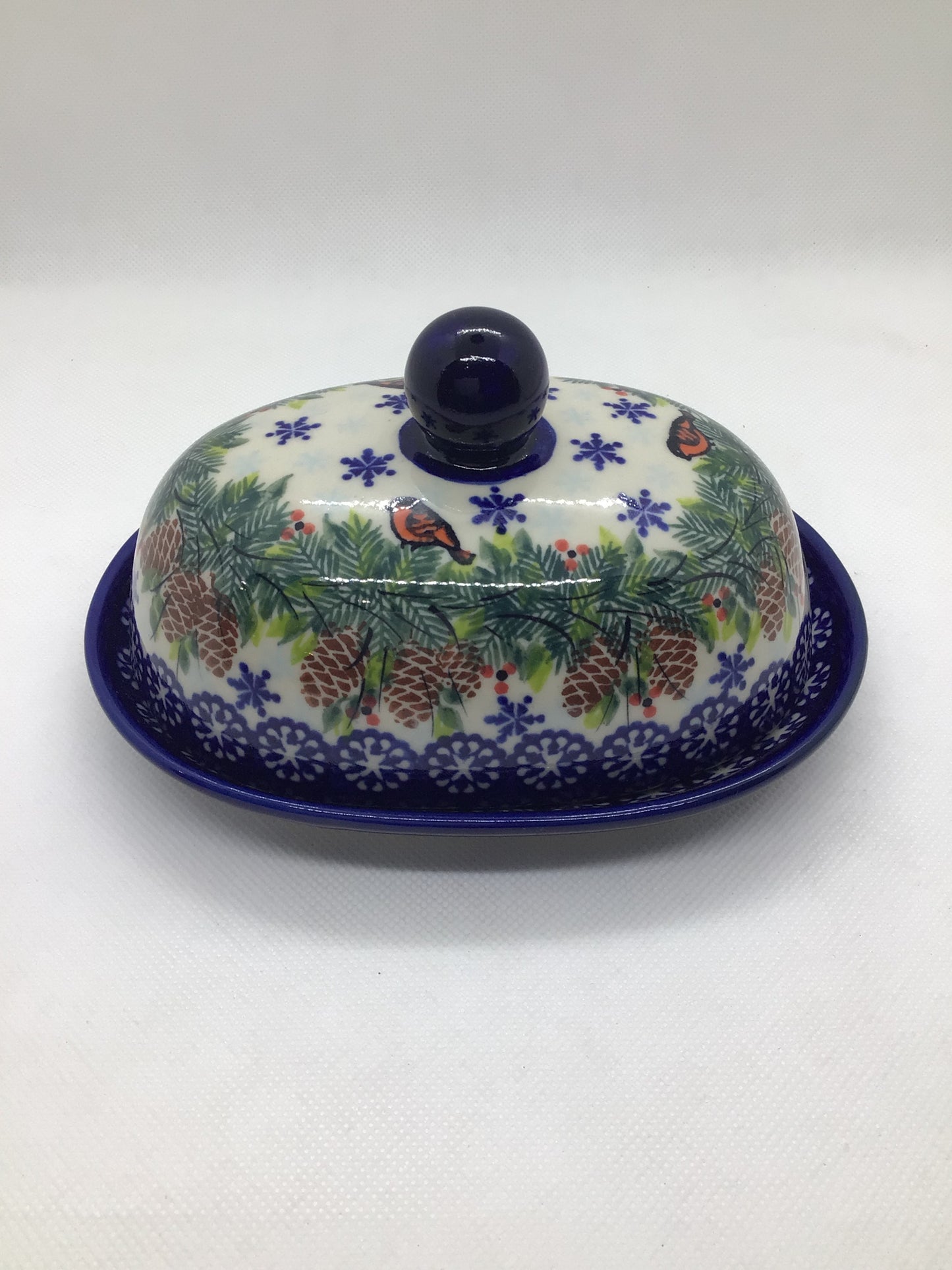 KALICH Winter Cardinal Butter Dish