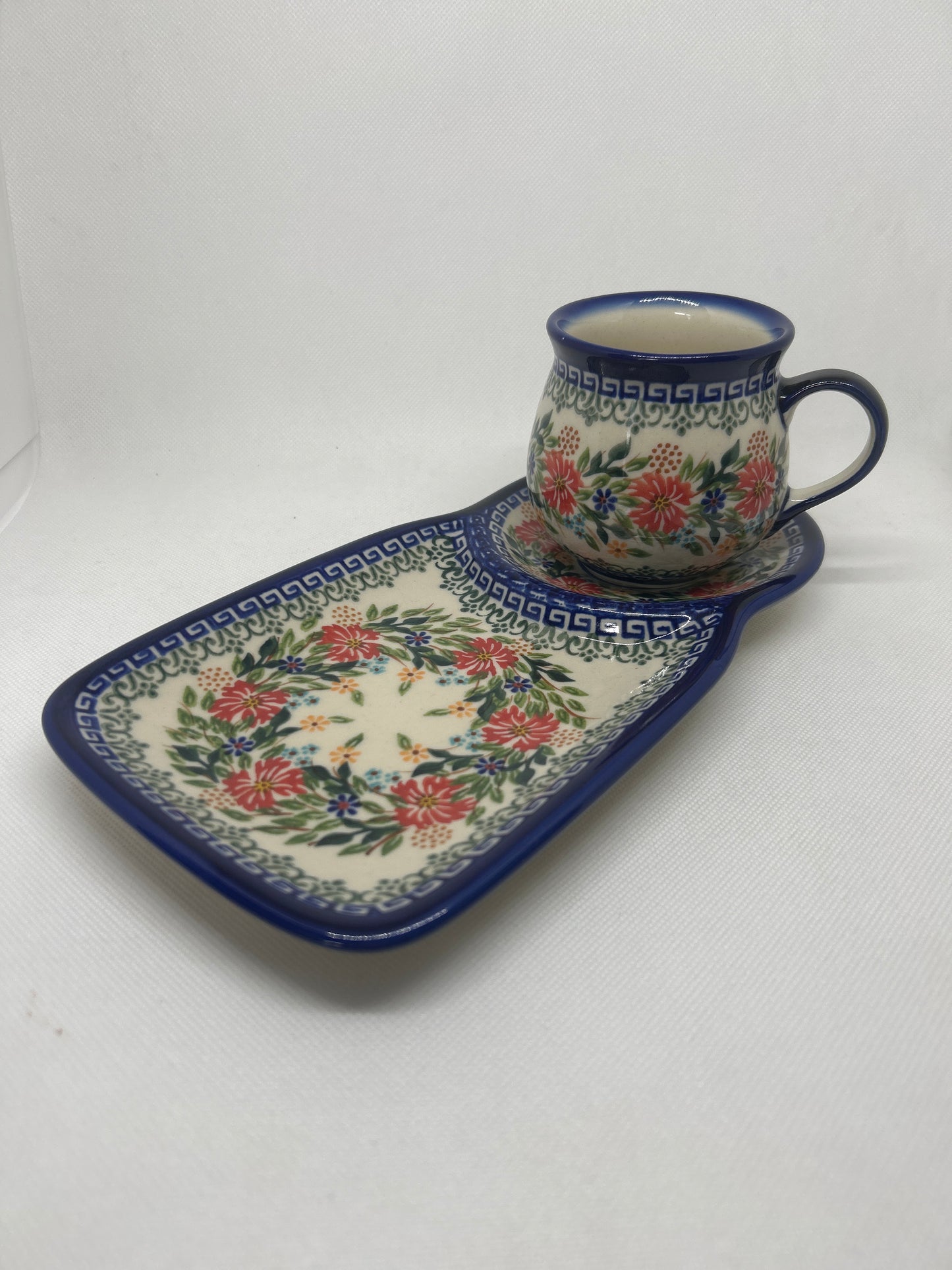 KALICH Red Cornflower Coffee & Cake Set