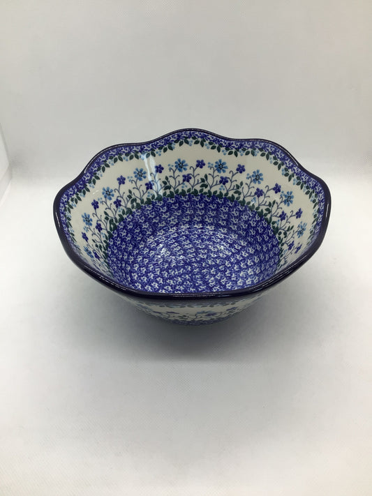 Georgia Blue Wavy Edge Bowl 8"