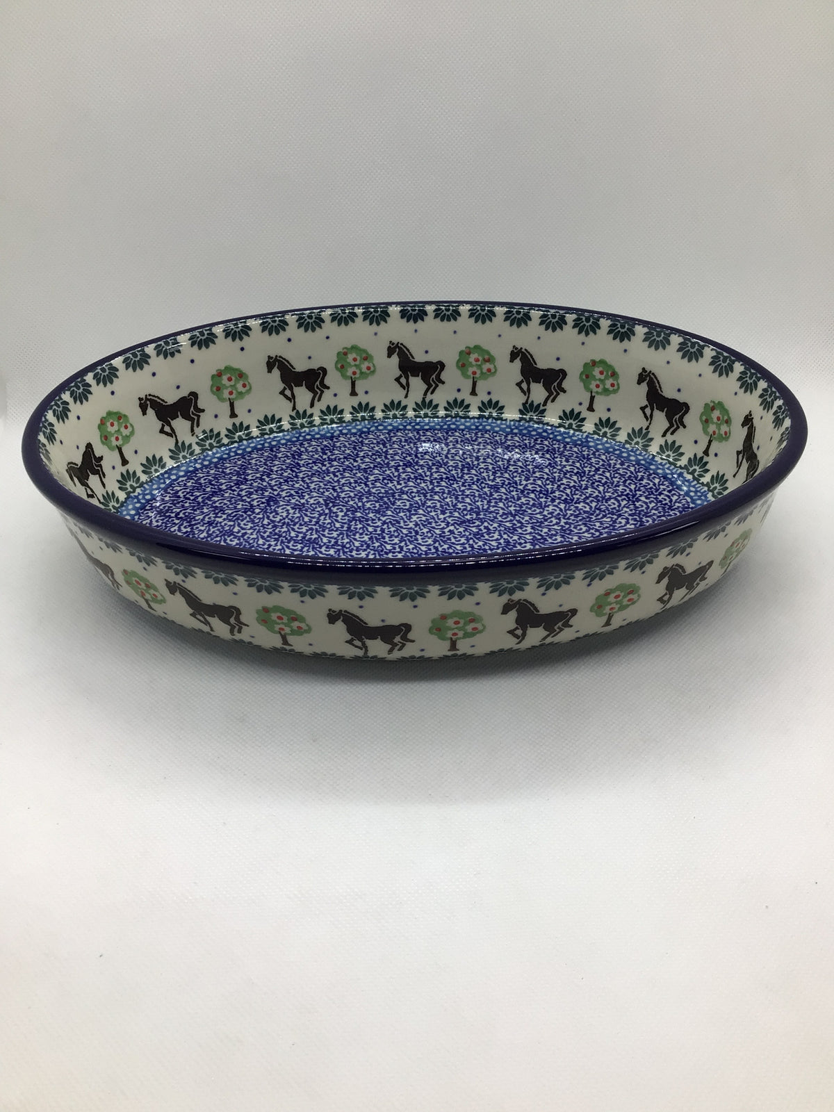 Brown Horse Oval Baker 10.5"