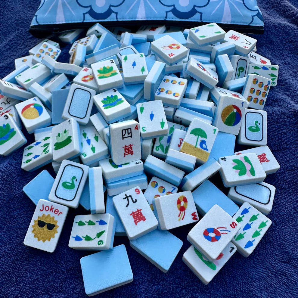 Travel Mahjong Tiles - Blue Pool