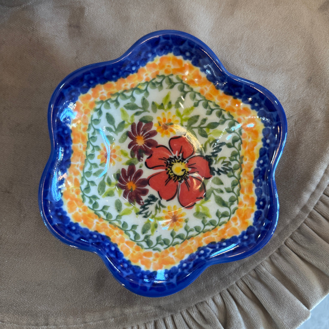 KALICH Autumn Amber Flower Bowl