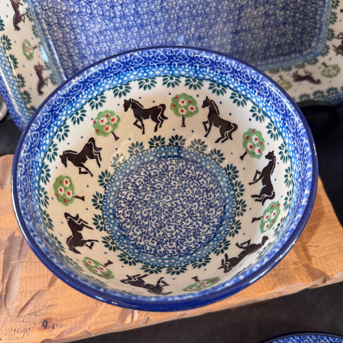 Brown Horse Pedestal Bowl 5"