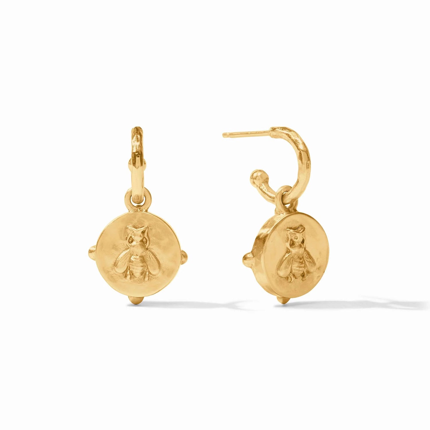 Honeybee Hoop &amp; Charm Earring- Blue
